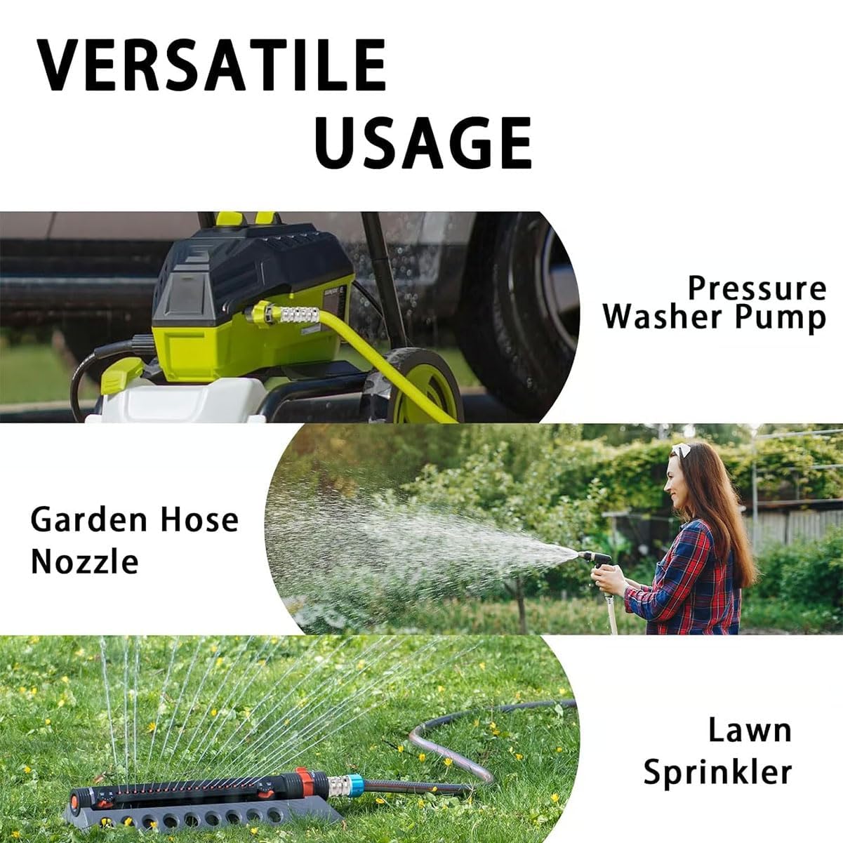 Novealcrbe 2025 - Set di raccordi per tubo da giardino in acciaio inox, set di adattatori per idropulitrice ad alta pressione da 3/4", connettore a sgancio rapido per tubi spruzzatori (5 pezzi)