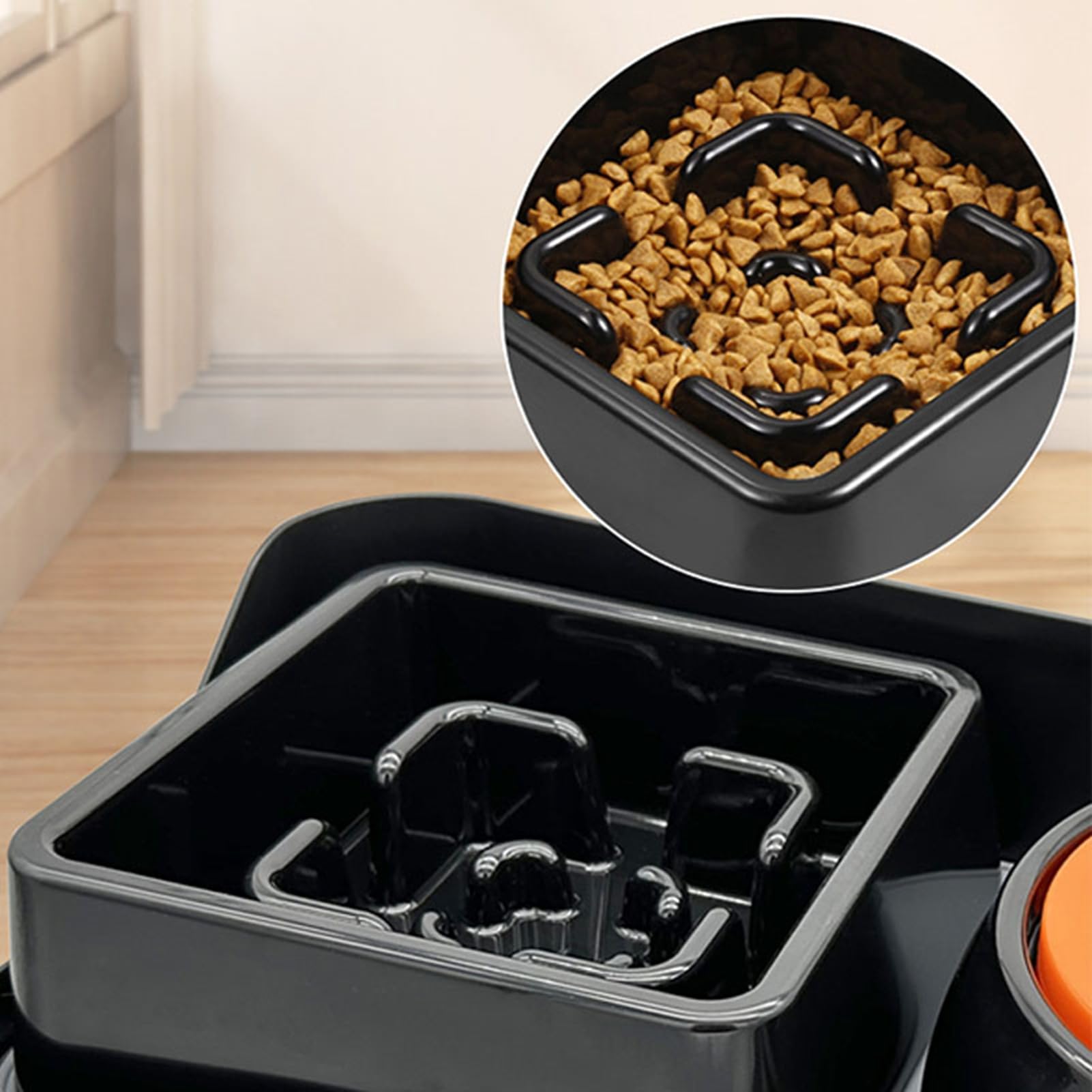 Asixxsix Cuencos Elevados para Perros, 3 Cuencos Dobles Ajustables en con Comedero Lento y Cuenco de Agua a Prueba de Salpicaduras, para Perros Medianos y Grandes (Black)