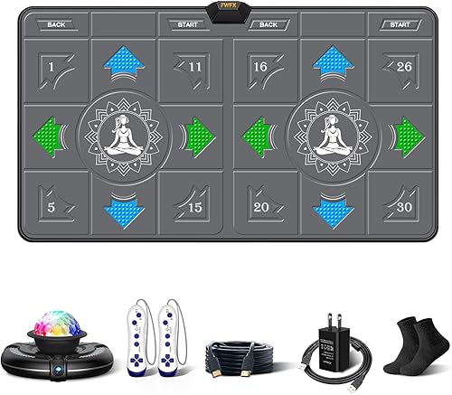 Miniatura 9 de FWFX Tapetes de baile electrónicos tapete de baile doble para niños y adultos tapete de baile musical inalámbrico verde 366 x 654 pulgadas forro