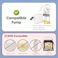 Vista 2 de Maymom MyFit - Juego de bridas de 0.827 in, conector de base de tubo de protección pequeño compatible con bomba Medela en estilo Maxflow, no piezas