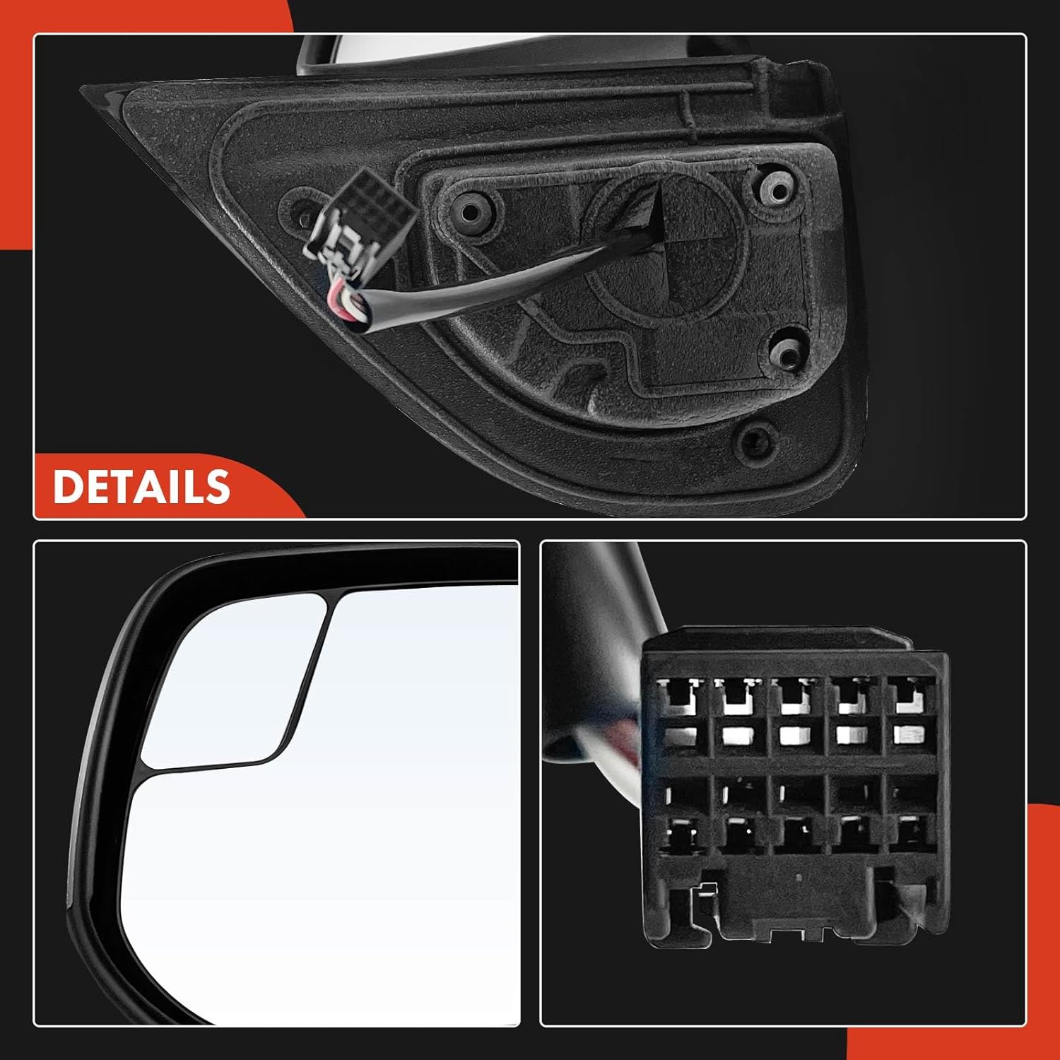 A-Premium Driver Side Power Door Mirror - Compatible with Chevrolet Colorado & GMC Canyon, 2015-2017- Heated Manual Folding Chrome Outside Rear View Mirror w/Blind Spot Detection