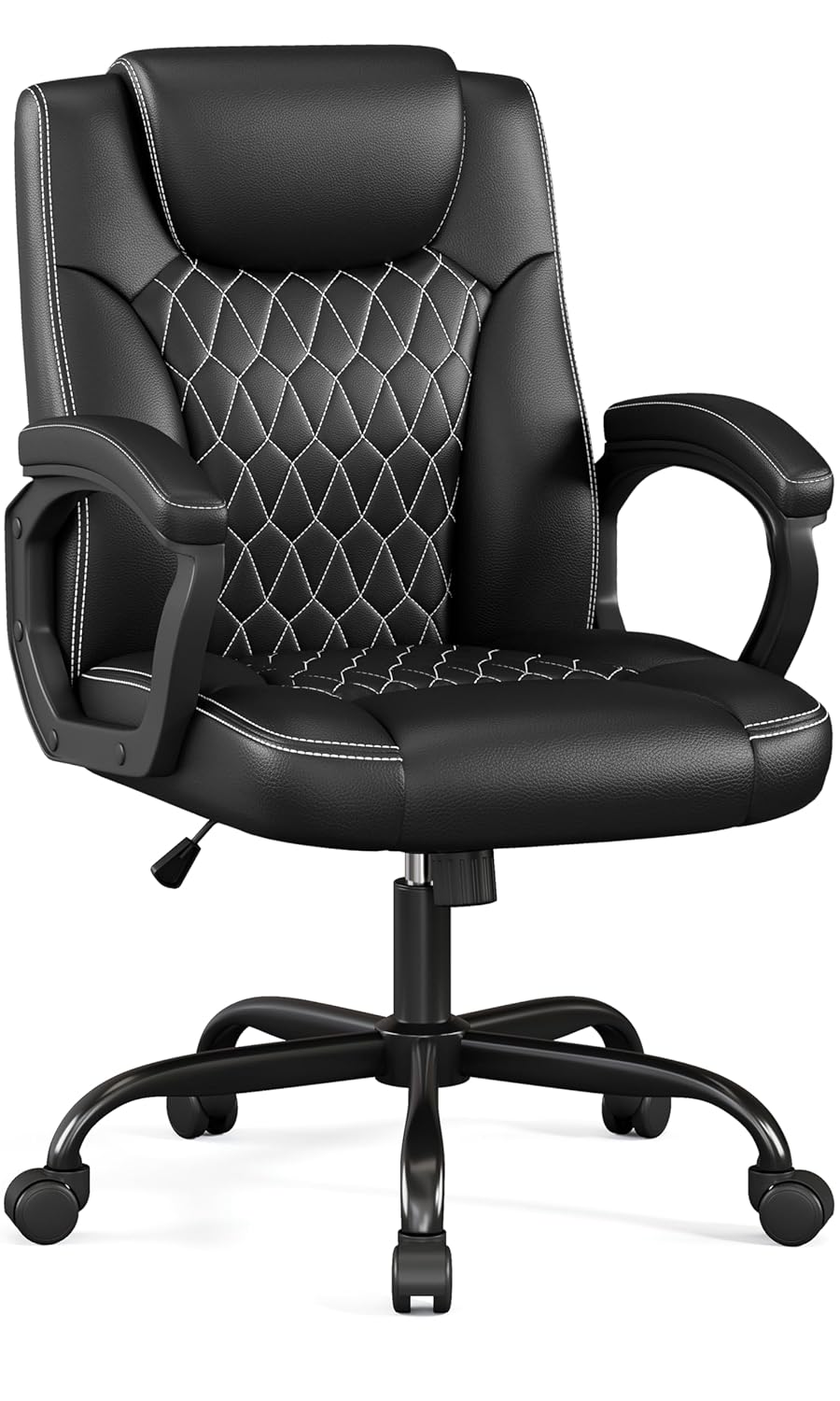 Misolant Office Chair Executive Desk Chair PU Leather Comfortable Executive Chairs with Fixed Armrest Adjustable Height Rocking Function