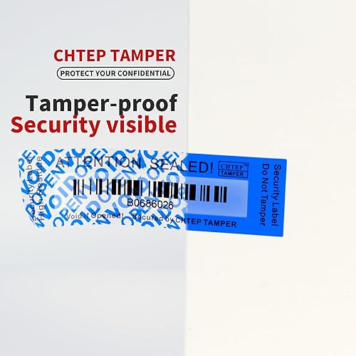 Miniatura 6 de 100 calcomanías de vacío 100  de residuos de alta calidad a prueba de manipulaciones etiquetas sellos 0984 x 3543in azul