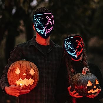 Amazon.co.jp: KaTiSeMo ハロウィンマスク 2個 LEDライトアップマスク