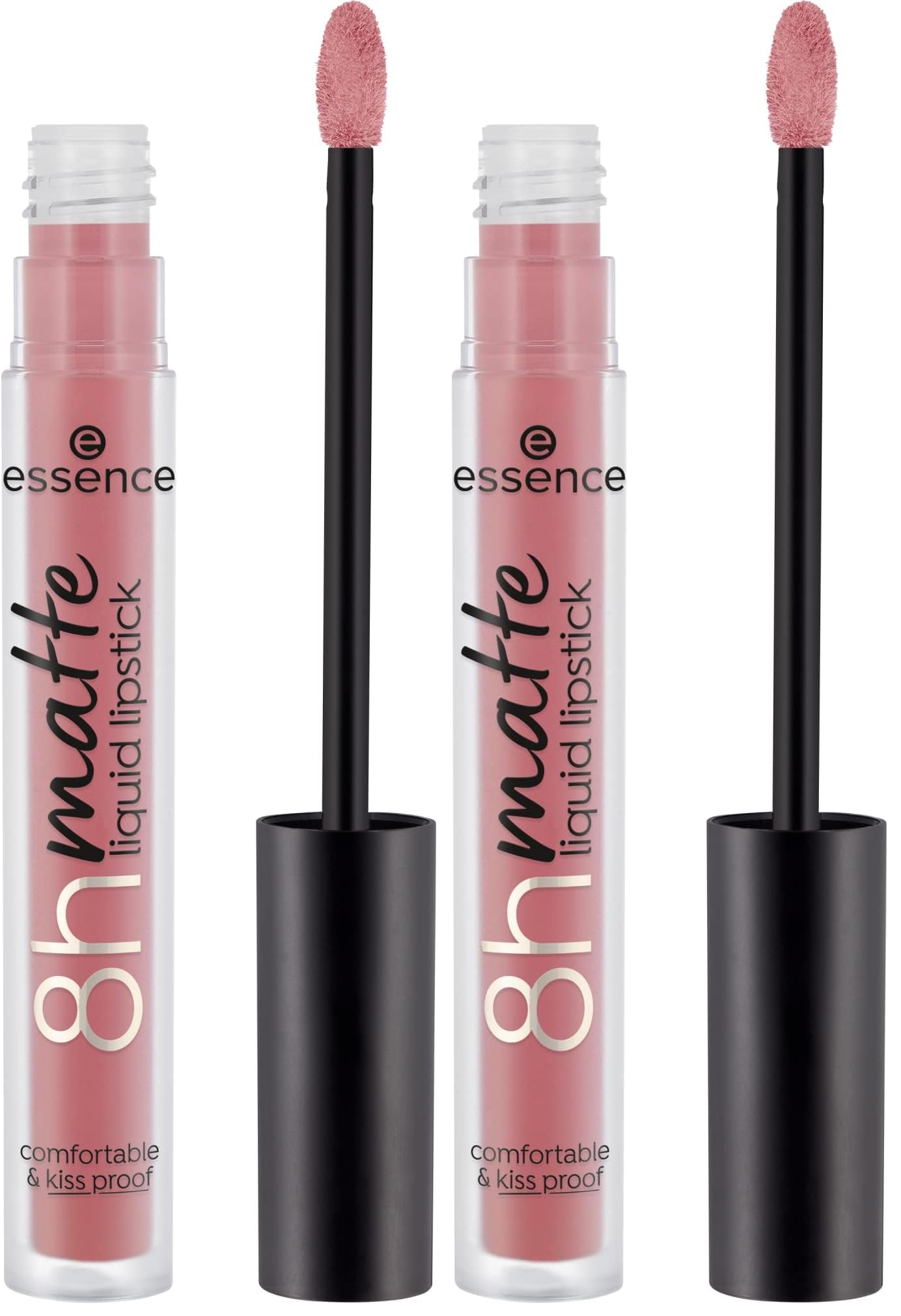 essence 8h matte liquid lipstick, Nr. 04, Nude, langanhaltend, mattierend, schnelltrocknend, matt, vegan, wasserfest, ölfrei, ohne Alkohol, 2er Pack (2.5ml)