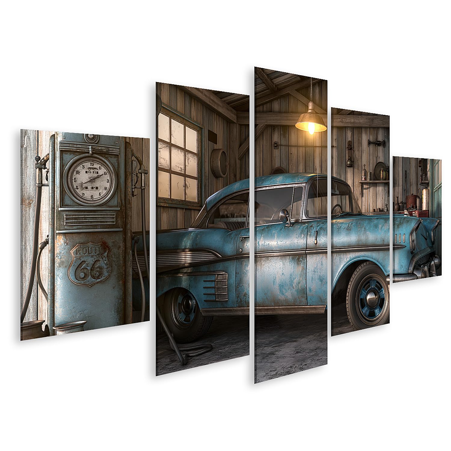 Tableau Route 66 deco murale pour passionne automobile