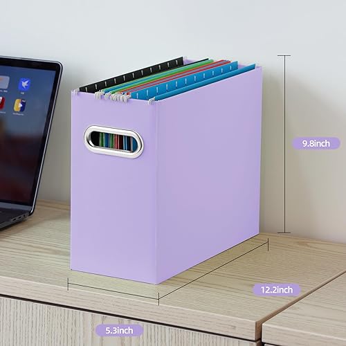 Miniatura 2 de Oterri Organizador de archivos, caja de almacenamiento pequeña, organizador de carpetas de archivos de cartón, caja de archivos plegable,