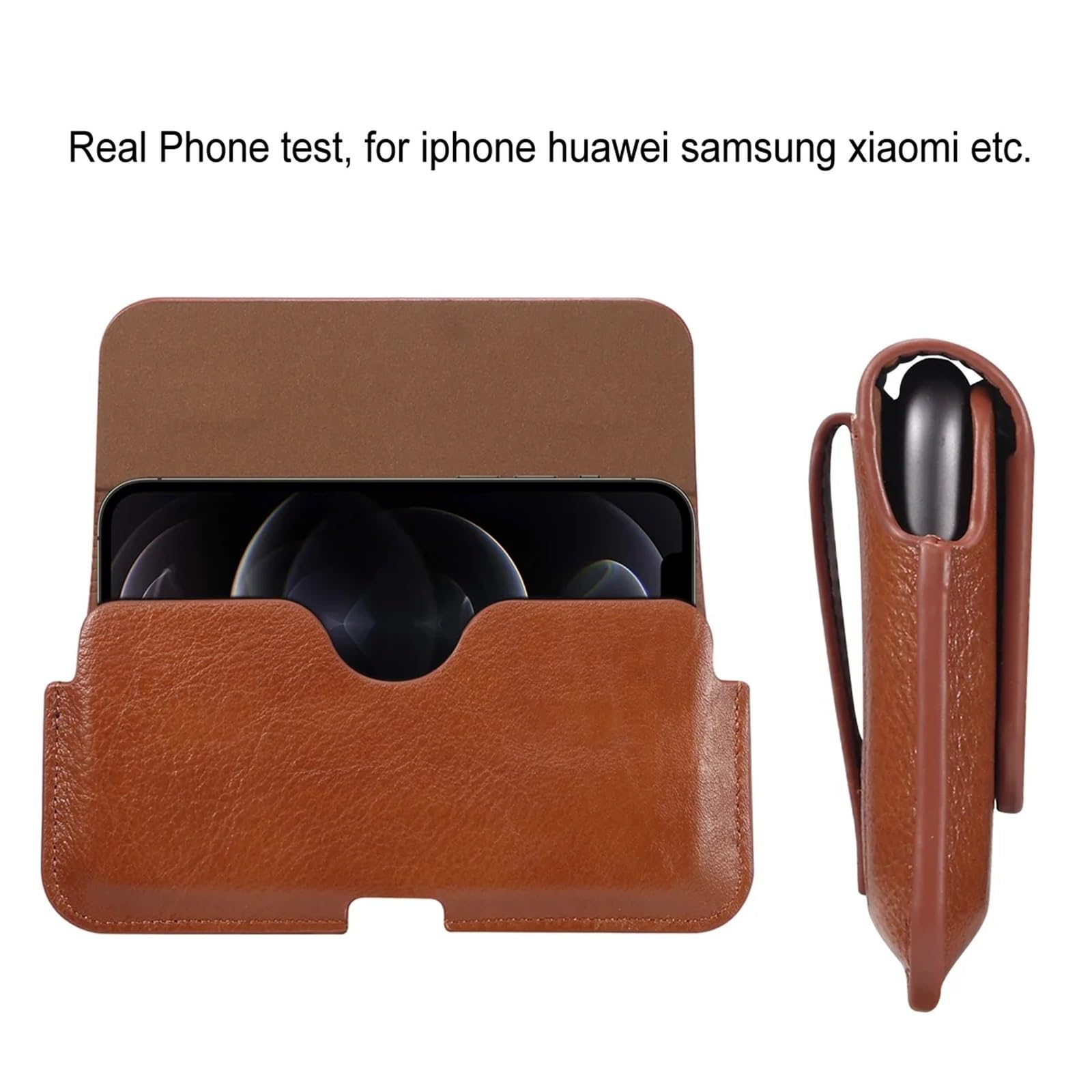 Handytasche Gürtel Ledertasche Handyhülle Gürteltasche Universal Herren Sport Freizeit Handytasche(Brown,5.5-6.5 inch)