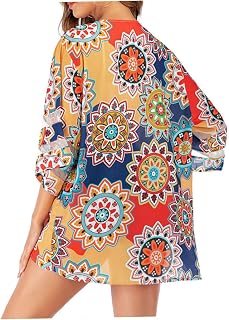 LABRIMP 1Pc Top Para Mulheres Top Casual Para Mulheres Moda Blusa Floral Feminina Quimono De Sol De Praia Roupas De Praia Elegantes Cardigãs De Seda Roupas De Praia Elegantes Blusa Solta