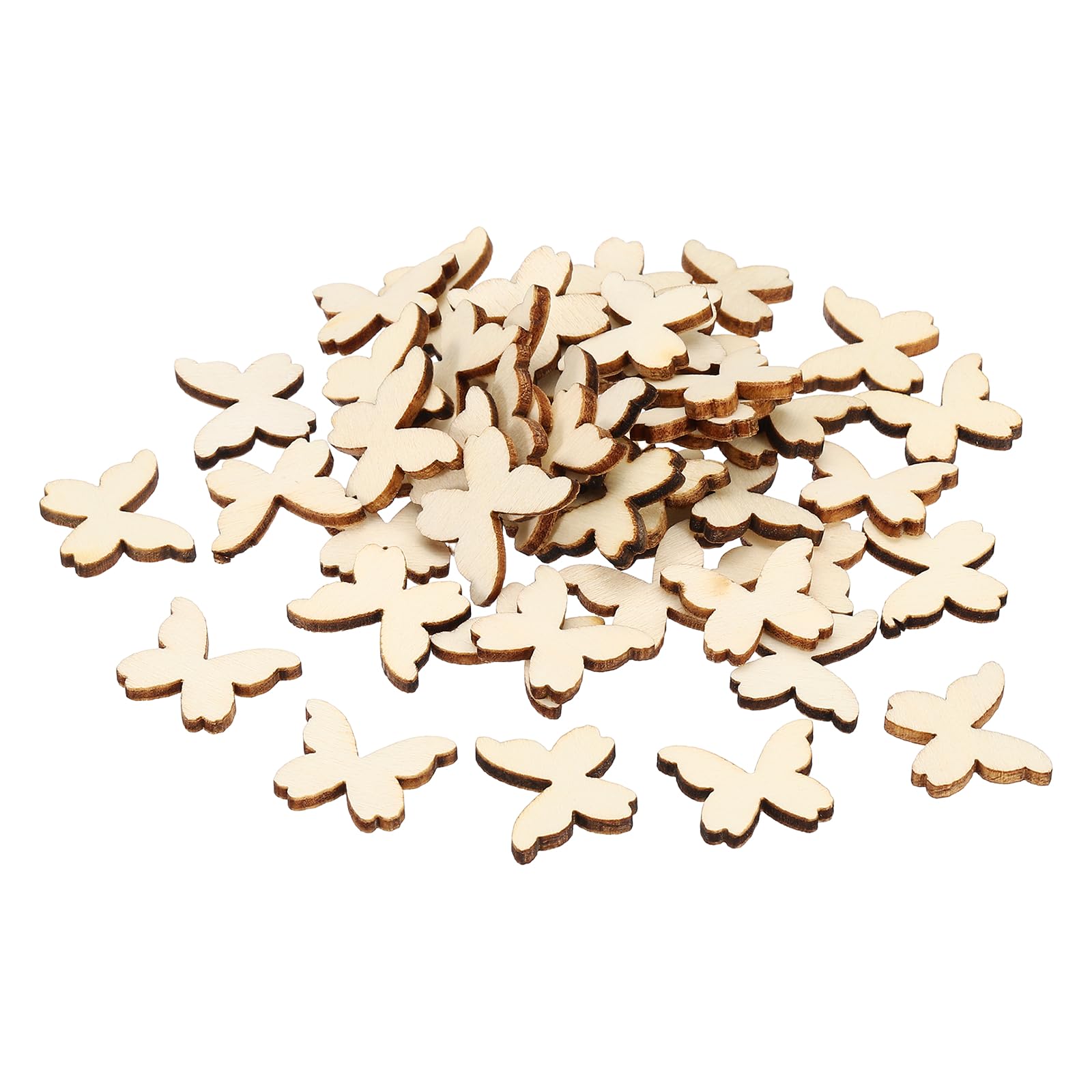 sourcing map 100 Pcs Wooden Butterflies for Crafts, 0.8"x0.6" Wooden Butterfly Cutouts Unfinished Wood Blank Slices for DIY Crafts Painting Engraving Door Hanger Sign Birthday Home Spring Decor