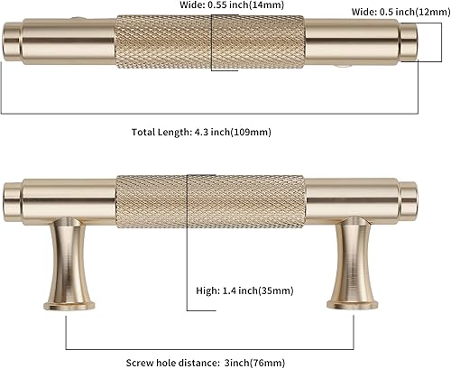 Miniatura 9 de Asidrama Paquete de 10 tiradores de gabinete de cocina de níquel satinado cepillado de 5 pulgadas (5.039 in), tiradores de gabinete, accesorios de