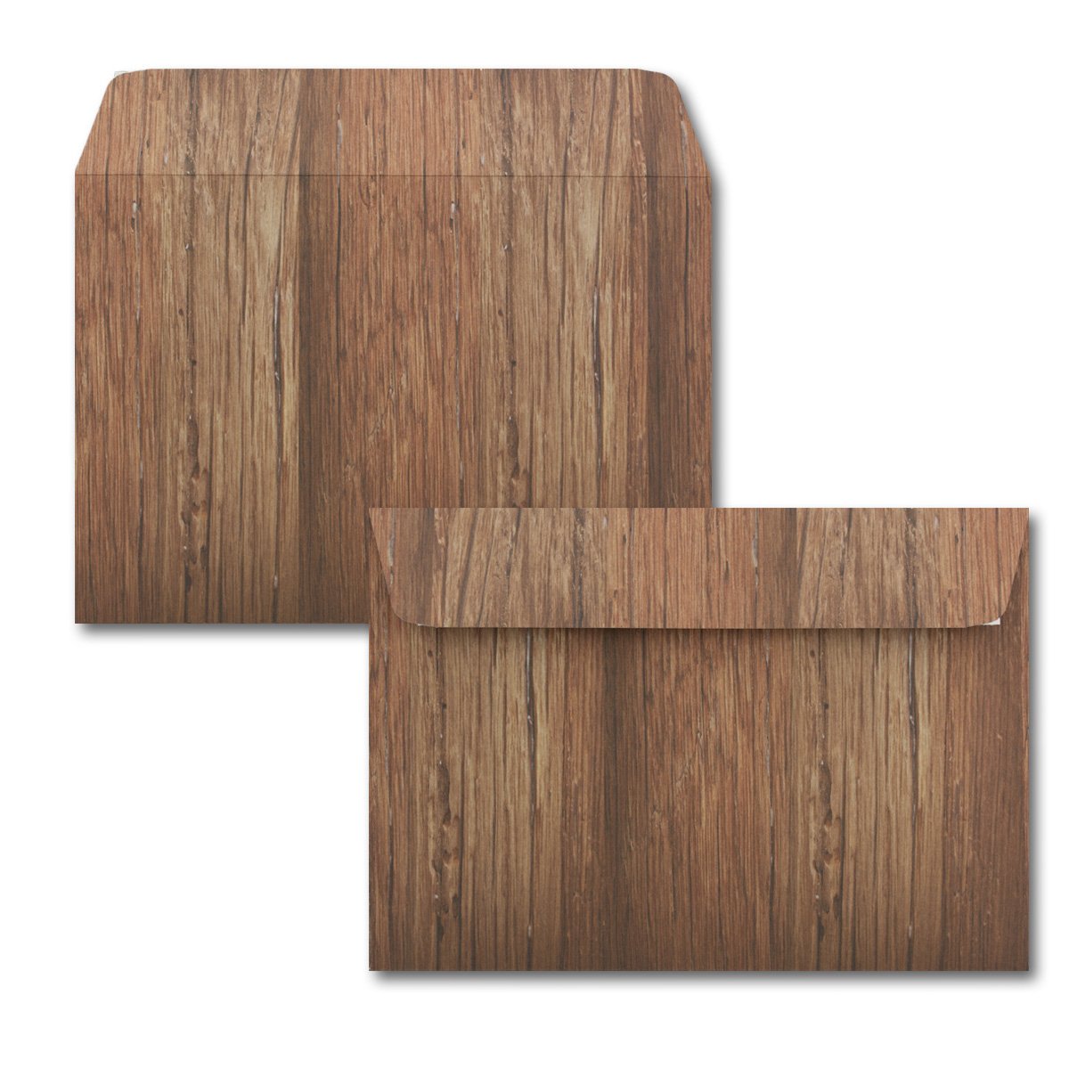 700 x koperty DIN C6 w kolorze brązowym o wyglądzie naturalnego drewna – samoprzylepne z paskami do odrywania – 114 x 162 mm – 80 g/m² – koperty bożonarodzeniowe z motywem dla firm i prywatnych