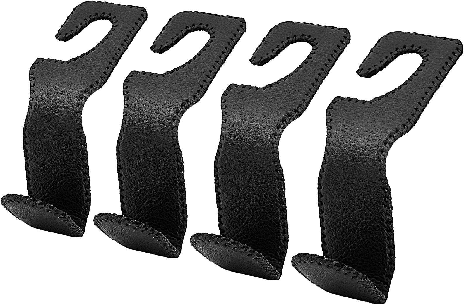 AXELECTCar Purse Hooks Leather, Auto Headrest Hangers Car Seat Hooks for Purses and Bags, Seat Hook 4 Pack