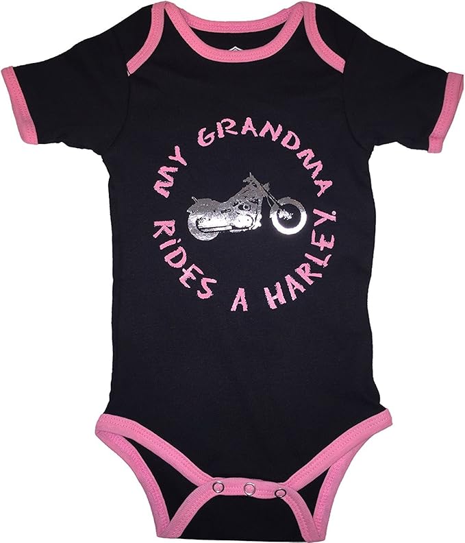 HarleyDavidson Baby Girls My Grandma Rides A Harley Onesie (912