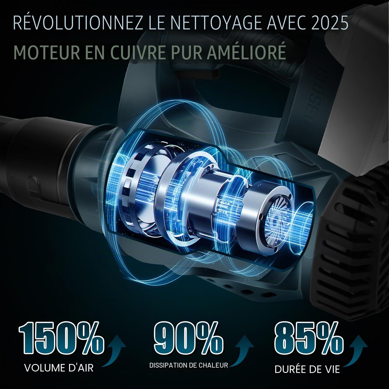 Souffleur Feuilles sans Fil Compatible avec Bosch Professional 18V