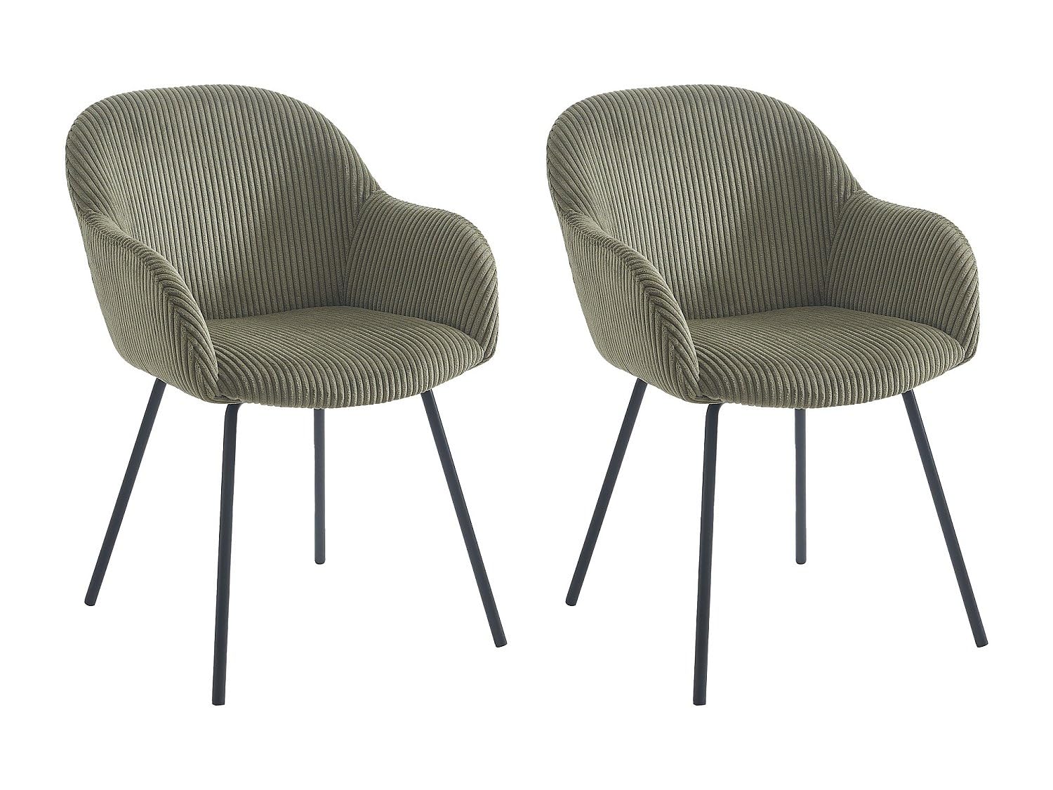 Lot De 2 Chaises Salle à Manger ANVOFONG En Velours Côtelé Beige – Pieds Indépendants Noirs, Confort Ergonomique & Design Moderne