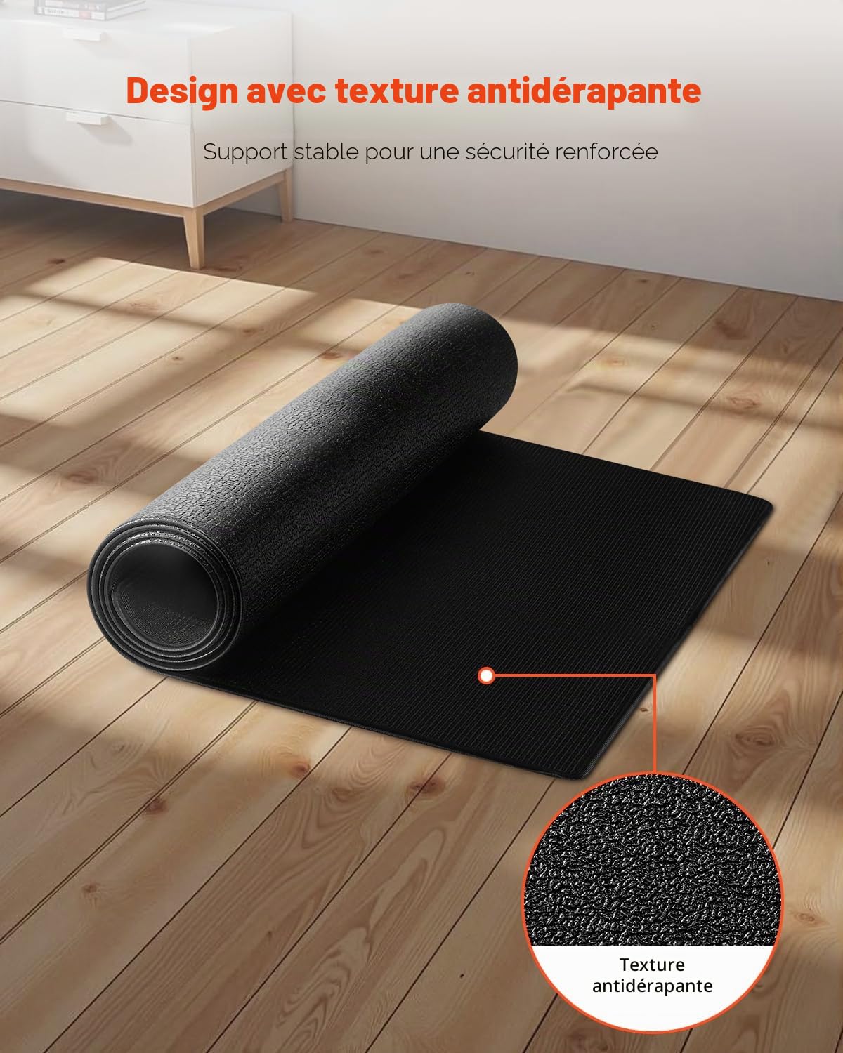VEVOR Tapis de course pour tapis de sol, équipement d'exercice pour tapis de course, vélos stationnaires et couchés, protection de sol en PVC haute densité, imperméable et antidérapant, pour salle de