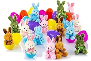15 Pcs Filled Plush Easter Bunny Eggs