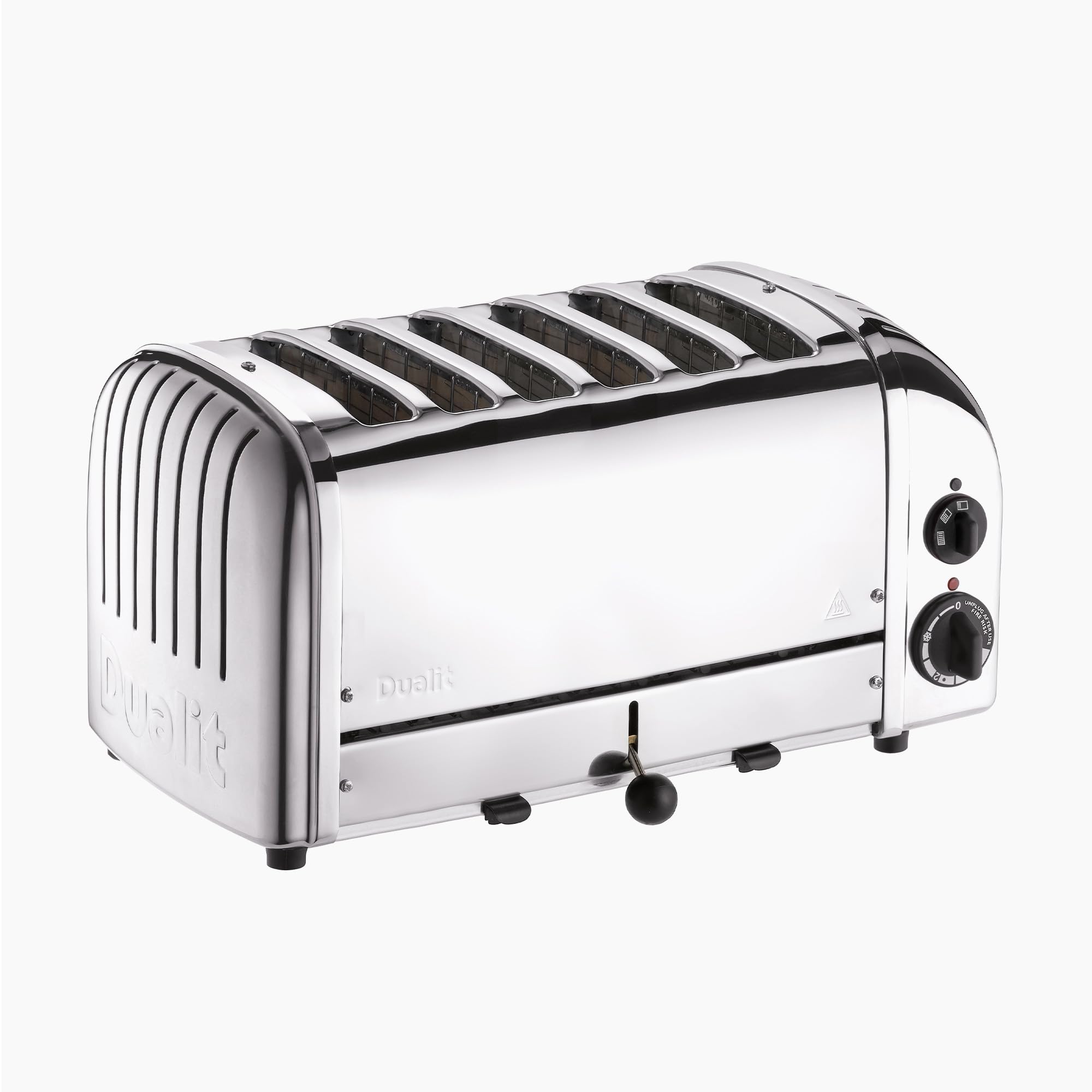 Dualit - Grille-pain Dualit Vario 6 tranches 3 kW 60144, inox - Faites griller 2, 4 ou 6 tranches avec sélecteur de fentes ; 220(H) x 460(l) x 210(P) mm, tiroir à miettes, patins en caoutchouc, E972