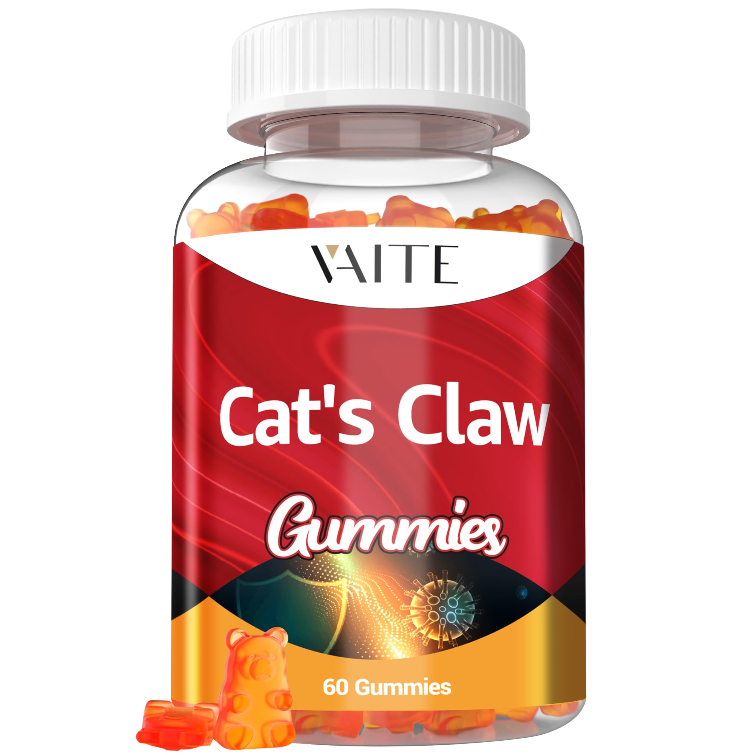 Cats Claw Herbal Supplements 1000mg Gummies - Uncaria Tomentosa Extract, Vegan Immune Support, Joint Health, Inflammatory Balance, Overall Wellness, Sugar-Free, Gluten-Free, 60 Chewables