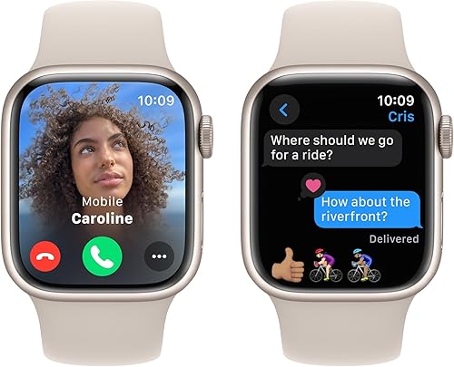 Miniatura 9 de Apple Reloj inteligente de la serie 9 GPS de 1.614 in con caja de aluminio plateada con correa deportiva azul tormenta SM. rastreador de fitness,