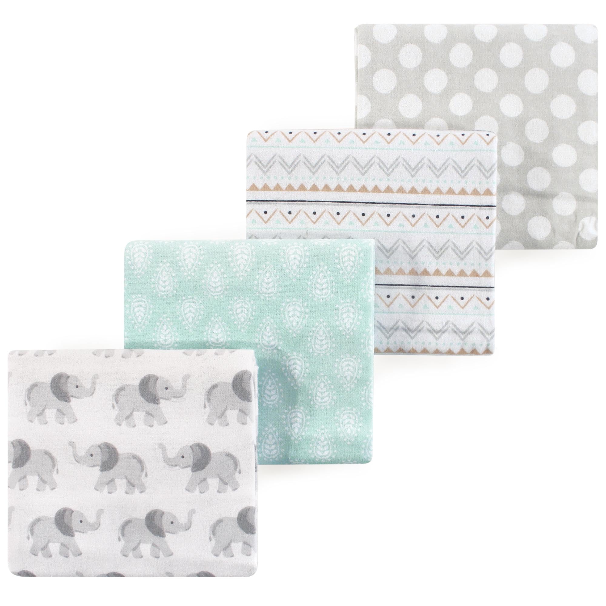 Luvable Friends Little Treasure Flannel Receiving Blankets 4pk