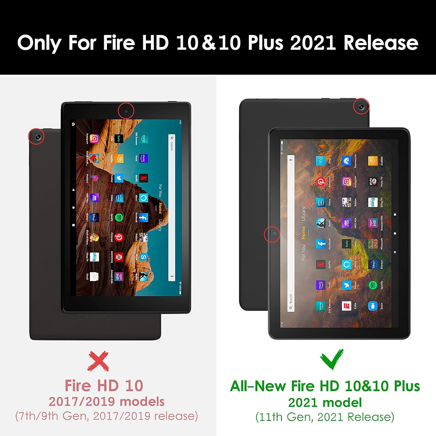 DTTO Case for All-New Amazon Fire HD 10&10 Plus Tablet (Only Compatible with 11th Generation Tablet, 2021 Release), Slim PU Leather Trifold Stand Cover Hard Back Shell with Auto Sleep/Wake, Rose Gold