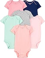 Vista 13 de Simple Joys by Carter's Paquete de 6 mamelucos de manga corta para bebé niña
