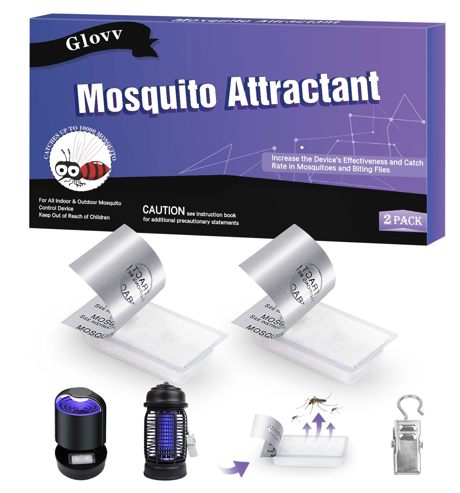 2 Pack Mosquito Attractant Bait Refill, Mosquito Bait Lure for Bug Zapper & Fly Traps, Compatible with All Flying Insect Mosquitoes Trap