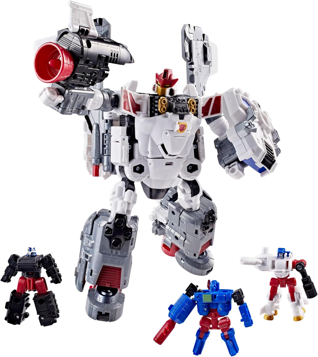 Transformers Age of the Primes Armada Jetfire, Commander Class 8-Inch Converting Action Figure with 3 Mini-Con Figures, Robot Toys for 8+