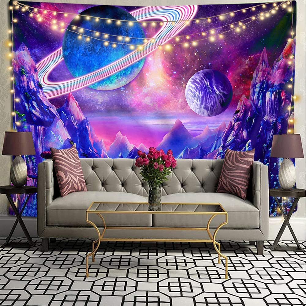 YISUMEI Galaxy Space Tapestry Psychedelic Trippy Tapestry for Bedroom Aesthetic University Solar Tapestries Wall Hanging for Room Decor(L/150x200cm/60x80inch) - Image 3