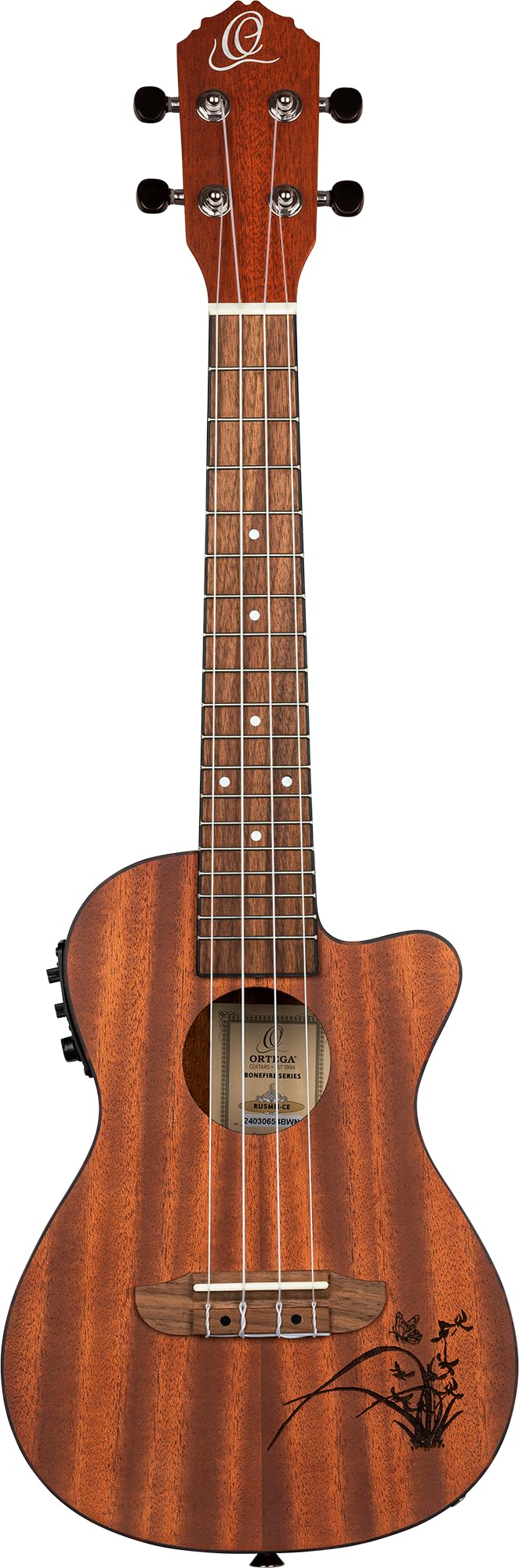 Ortega Guitars Ukulele Concerto Elettro-Acustico – Bonfire Series – con Cutaway – Sapele, Natural (RU5MM-CE)