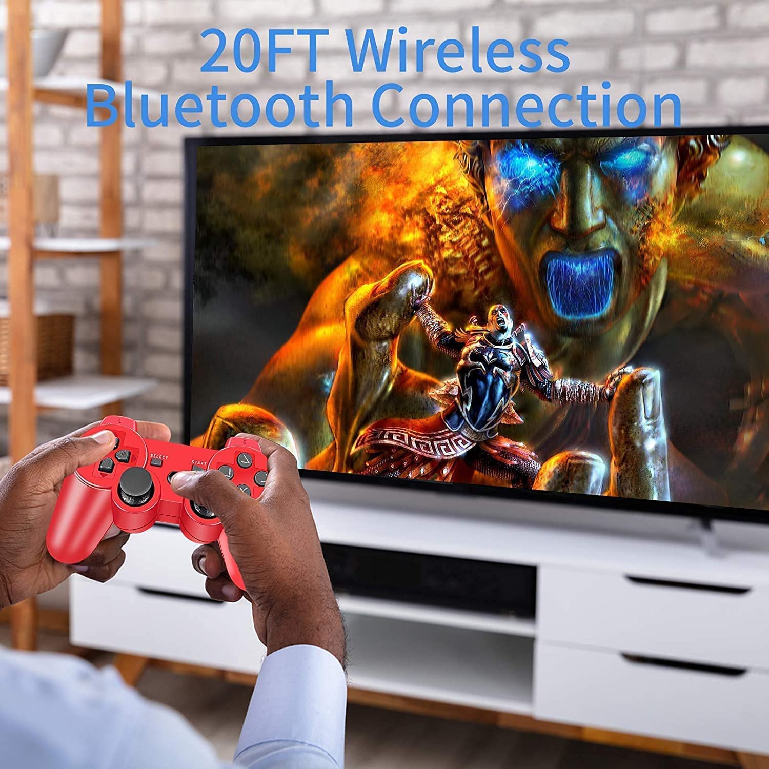 2 Pack Controller PS3,controller wireless PS3,gamepad Double Shock ad alte prestazioni per Playstation 3 con cavo di ricarica