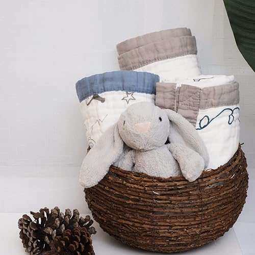 Miniatura 8 de Gihims - Mantas de muselina para bebé, manta grande de recepción de algodón, manta suave para niños y niñas, manta ligera y transpirable, 43.3 x