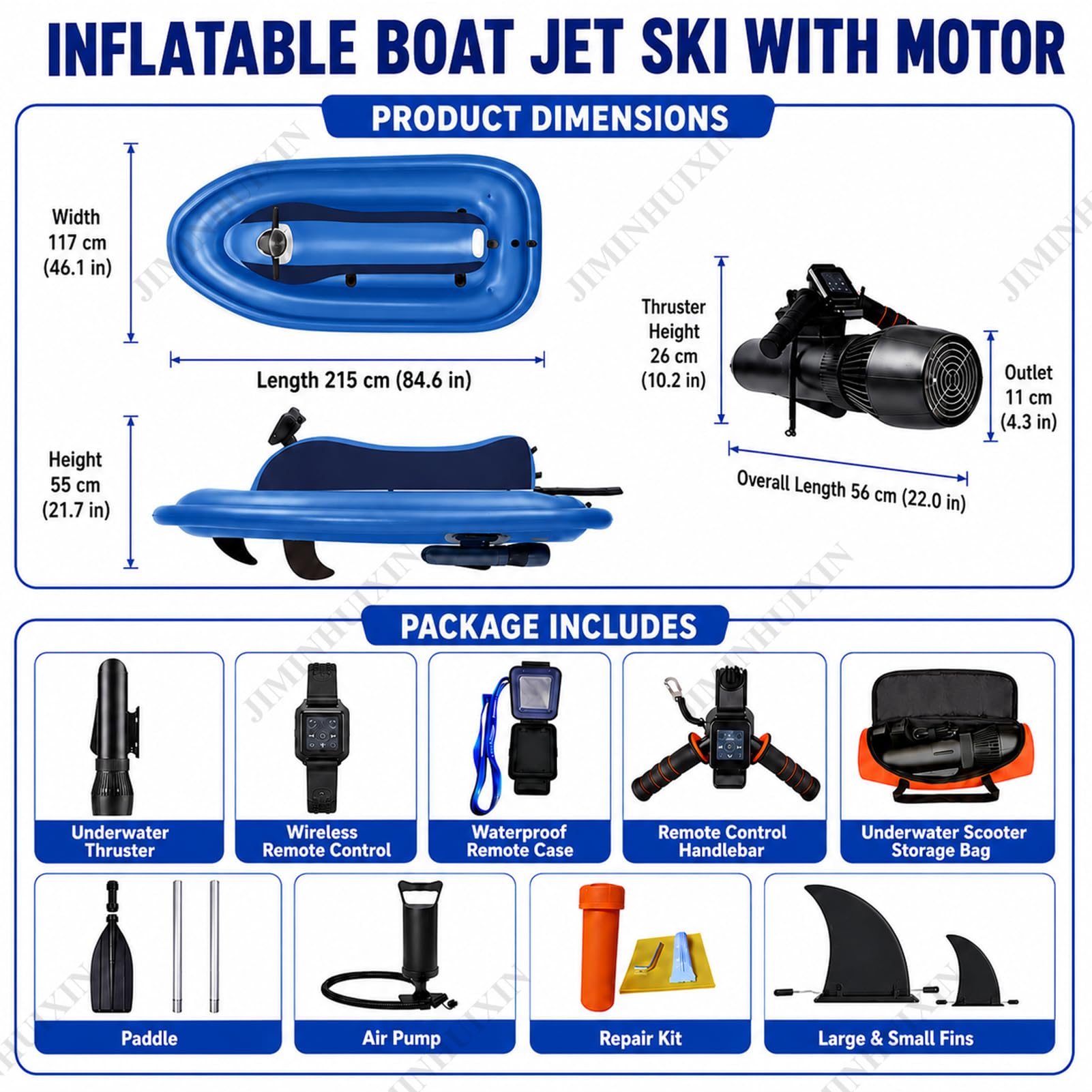 Motor 500w/700w Brushless Moto De Agua Hinchable, Propulsor AcuáTico, Lancha Hinchable Electrica De Verano 150/200kg, Profundidad 30 M, Potente HéLice para Surf, Pesca Y Buceo para Adulto
