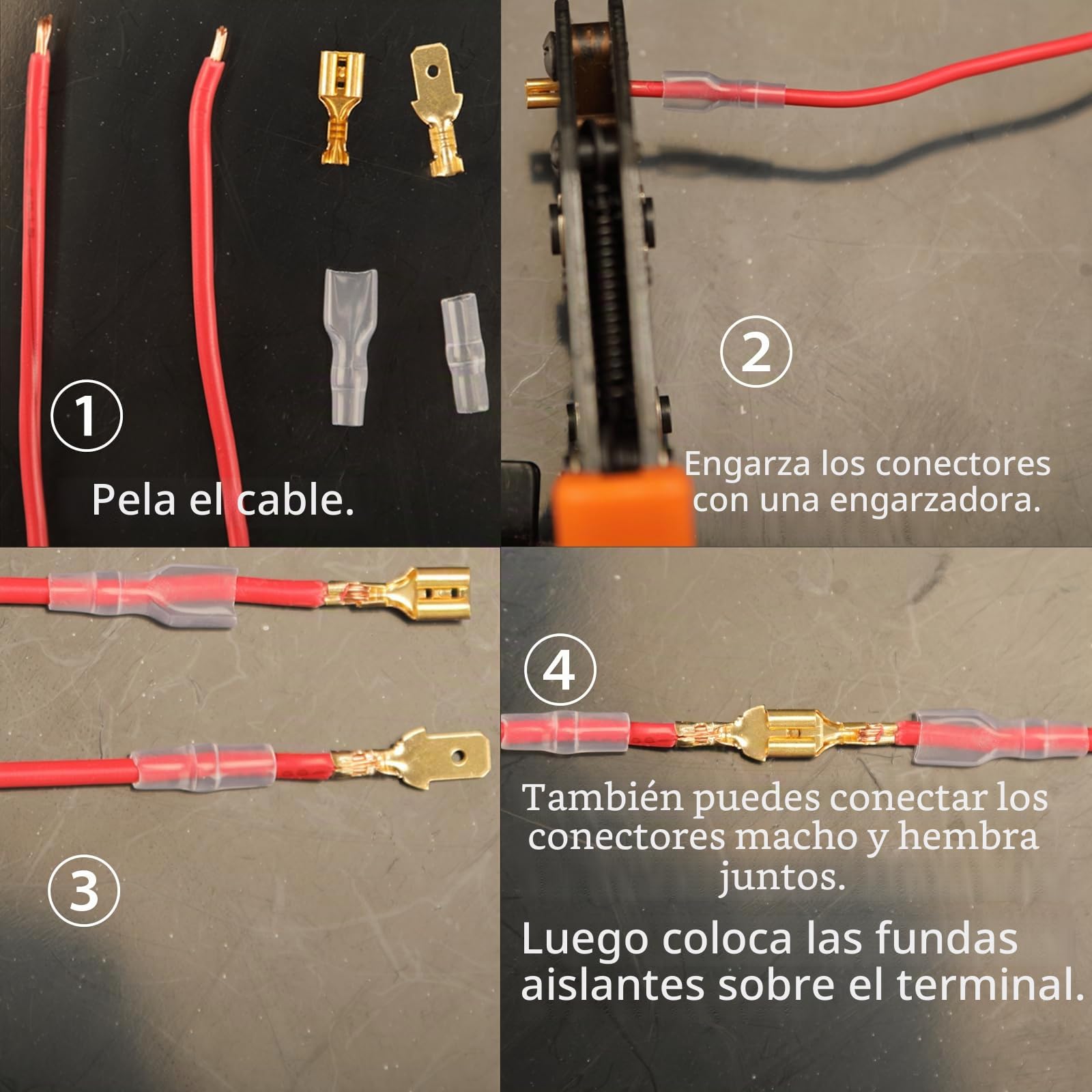 480pcs Conectores de Pala Macho y Hembra de 2,8 mm, 4,8 mm, 6,3 mm con Funda Aislante, Terminales Eléctricos Terminales Faston Aislados, Conectores Electricos para Cables Electricos Crimp Connectors