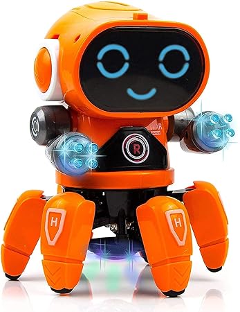 B For Best Bot Robot Colorful Lights and Music Pioneer All Direction Movement Dancing Toys for Boys Girls Orange Color Colour May Vary As Per Stock Availability (Multi-Colour)