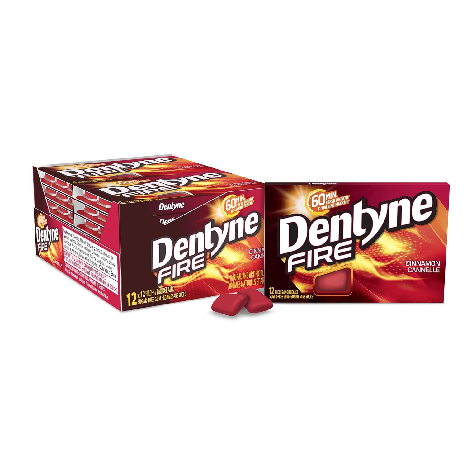 Dentyne Fire Bubble Gum, Cinnamon, 12x12/144ct, {Imported from Canada}