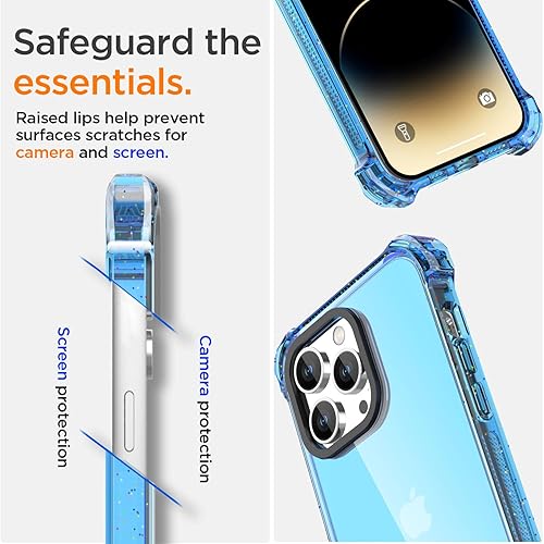 Miniatura 7 de AICase Funda Bounce compatible con iPhone 14 Pro Max, color azul transparente, a prueba de impactos, a prueba de golpes, linda funda protectora para