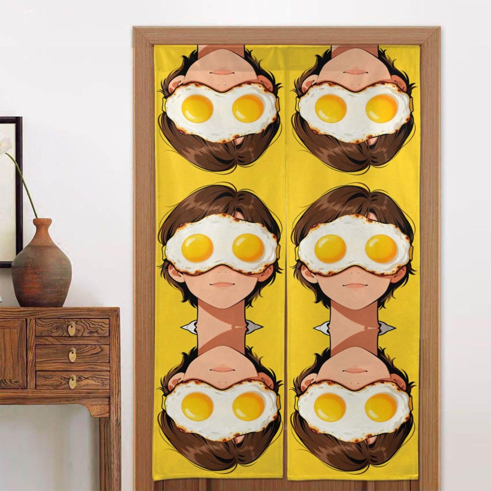 CNTDBU Fried Egg Eye Mask Door Curtain 34x56 Inch-Room Divider Panel for Privacy, Entryway Screen for Kitchen Bedroom
