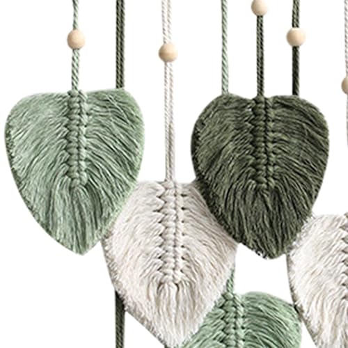 Miniatura 4 de FAKEME Tapiz tejido de macramé para colgar en la pared, decoración bohemia, adorno colgante de telón de fondo con borlas, decoración de pared para