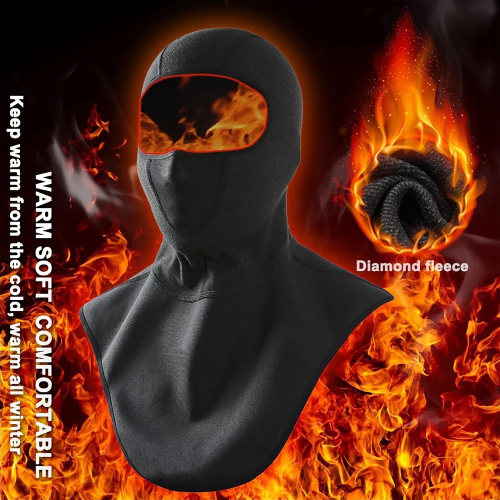 Scaldacollo Maschera Invernale per Motocicletta Antivento Casco da Motocross Berretto da Sci Copri Collo da Uomo Caldo sottocasco