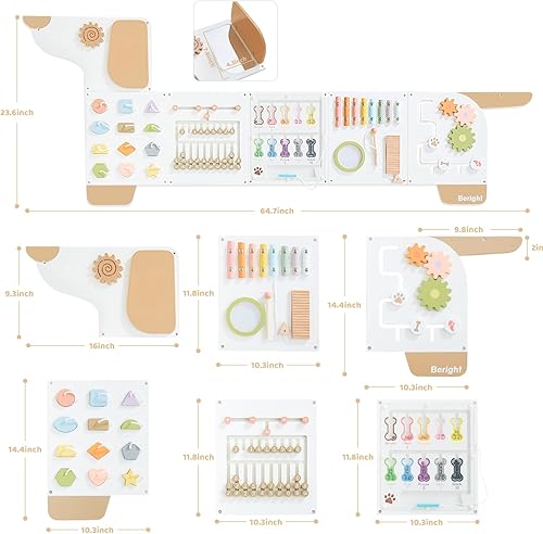 Miniatura 2 de Beright Paneles de pared para actividades para perros, juguetes sensoriales Montessori, centro de actividades de aprendizaje para niños, perfecto