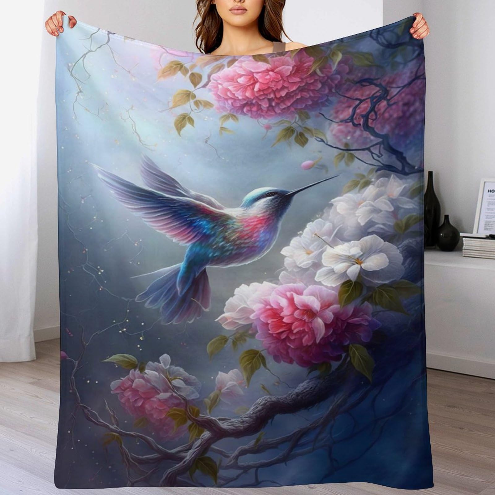 Couverture colibri anti-froid en flannel | Plaid canapé doux 150x200cm pour enfants et adultes