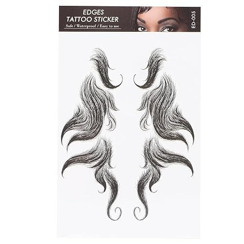 Pegatinas para bordes de cabello, tatuajes temporales de moda, bordes para cabello, bricolaje de larga duración, calcomanía de línea capilar falsa