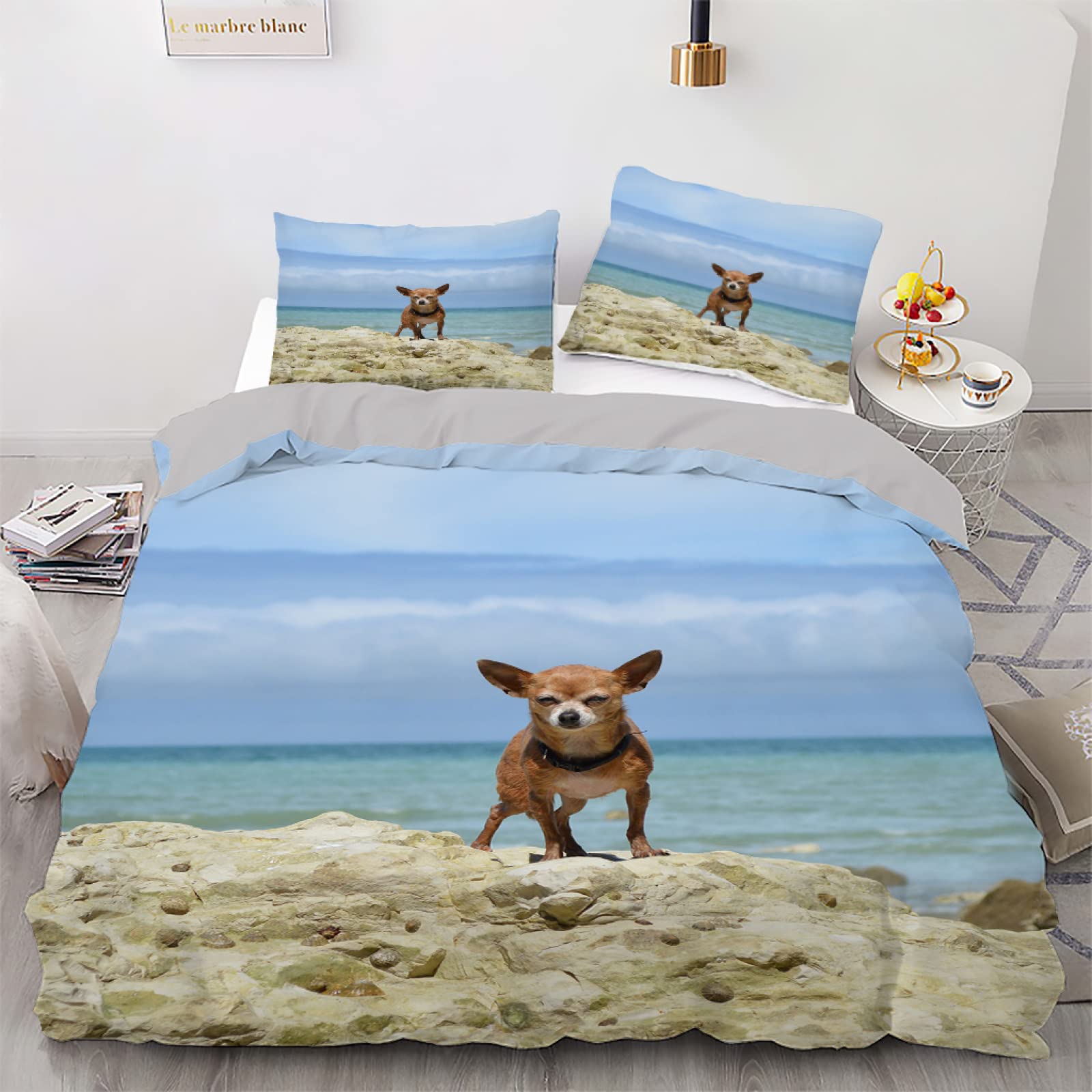 Housse de couette 200x200 cm pour chambre parentale bleu océan Vertbaudet