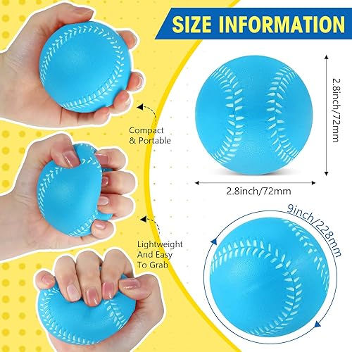 Miniatura 2 de Outus Paquete de 24 pelotas de béisbol de espuma de 9 pulgadas para niños, pelotas de béisbol de colores suaves para practicar deportes en
