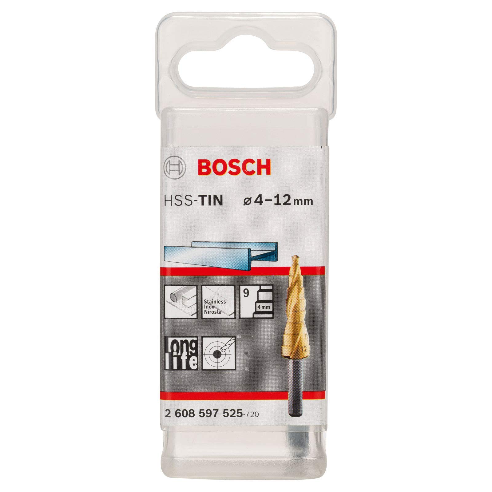 Bosch Accessories 2608587431 Fraise étagée queue 3 pans Longueur 93,5 mm Exécution HSS-TIN