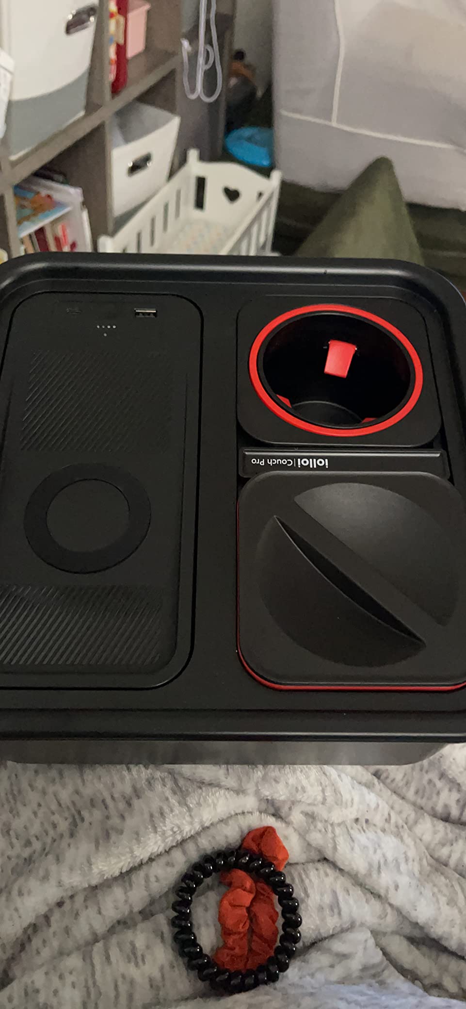 12/mo Finance Zigtiger Couch Cup Holder Tray with Wireless Power Bank, Couch Tray Couch