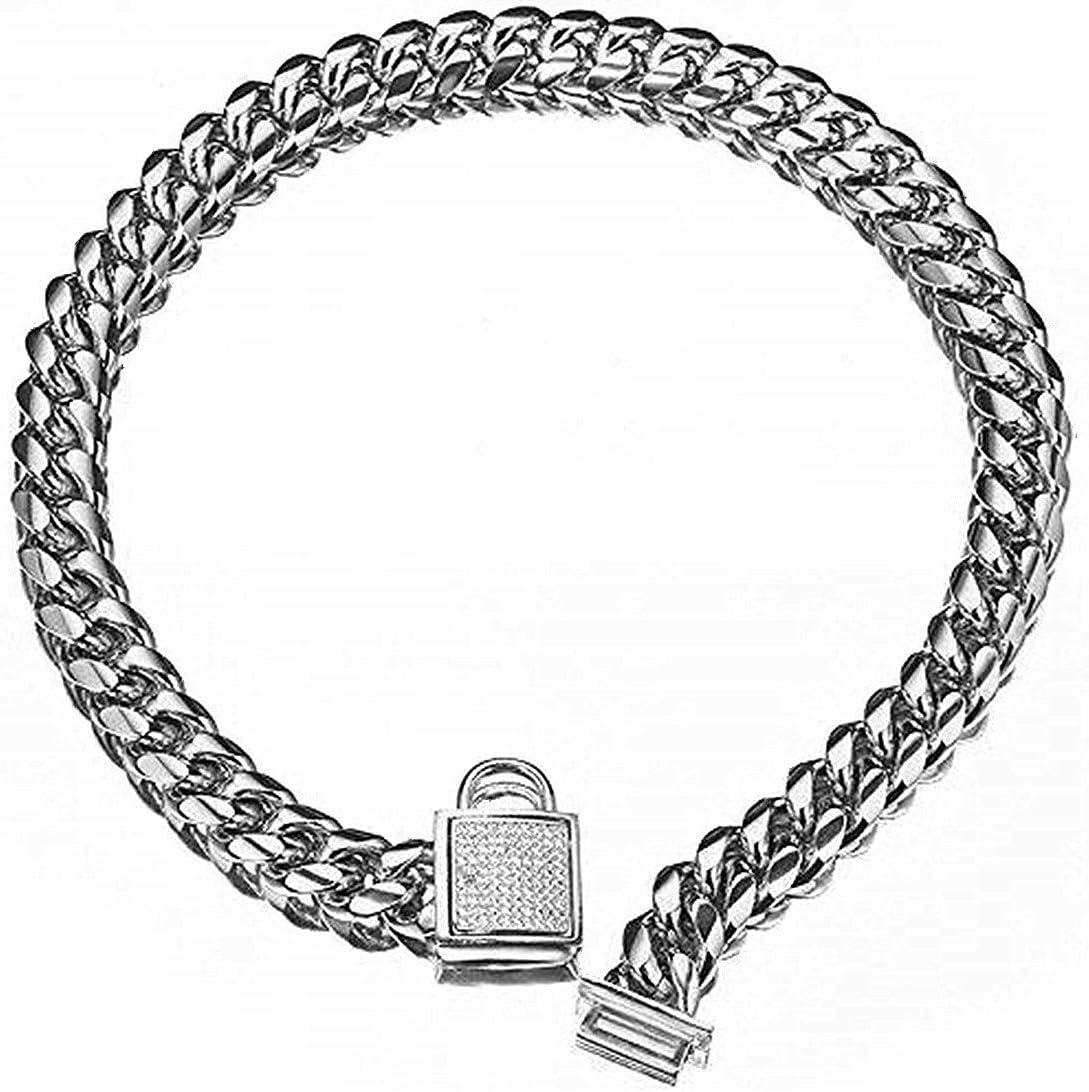 Aiyidi Pet Dog Collar, Top Stainless Steel Dog Chain